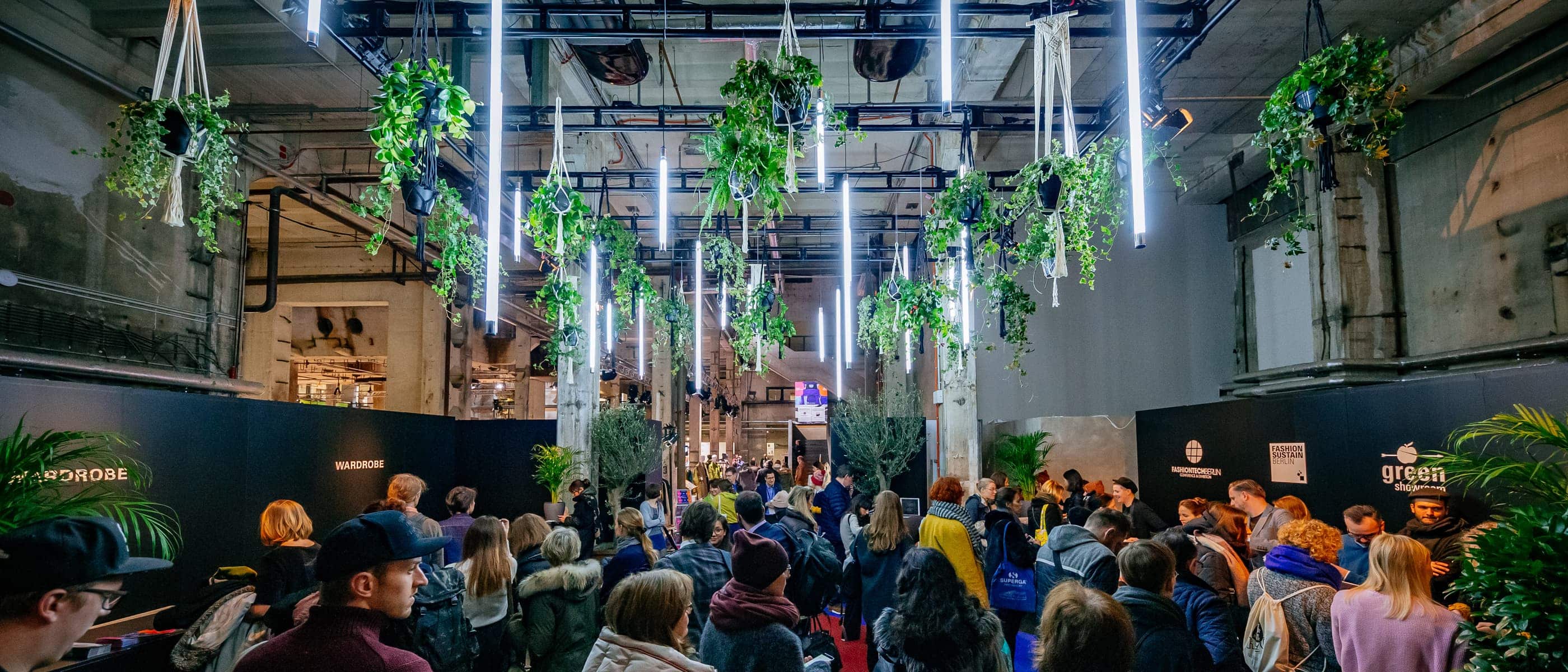 Indoor plant installation at Berlin Fashion Week.